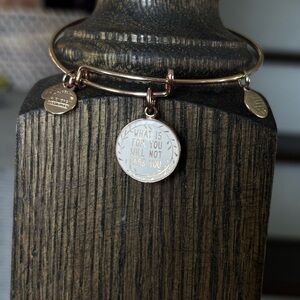 ALEX AND ANI Rose Gold “WHAT IS FOR YOU WILL NOT PASS YOU” Bangle
